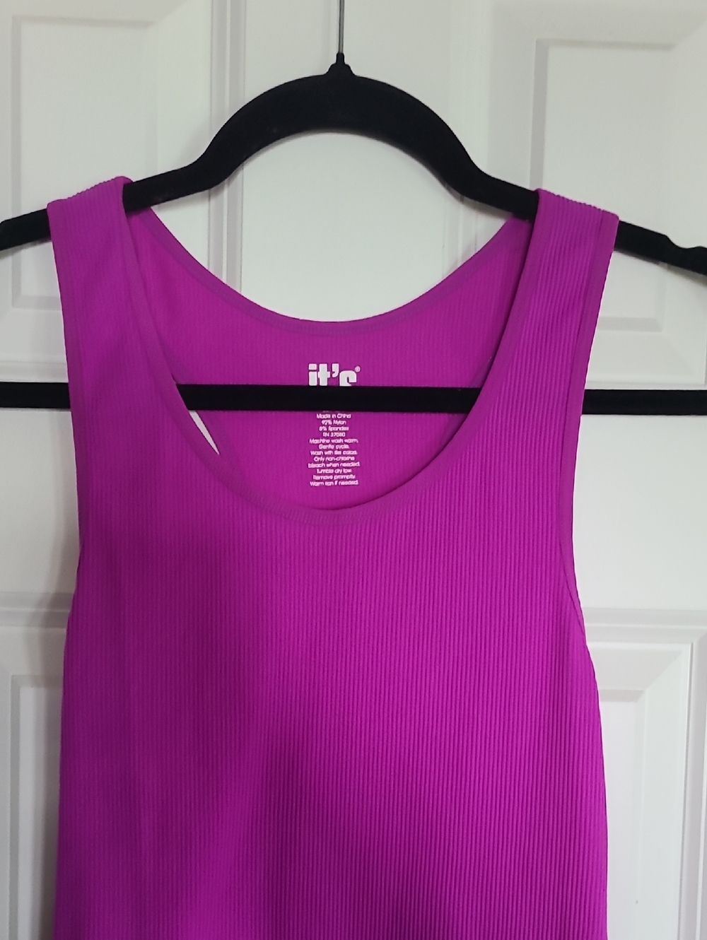 Women’s Ribbed Tank Top - Magenta - Picture 2 of 4